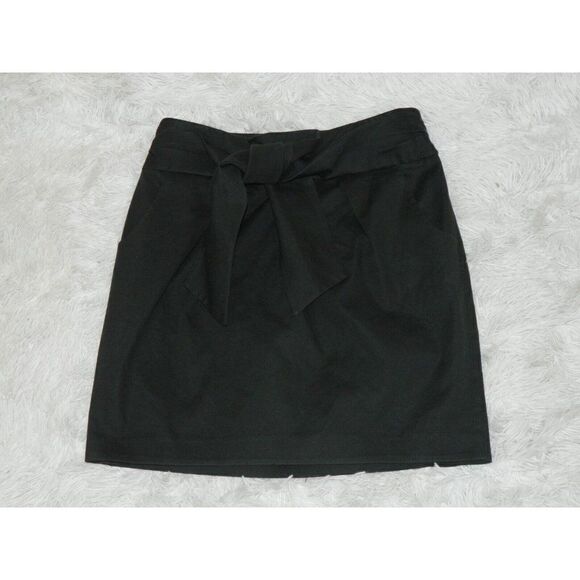 Cynthia Cynthia Steffe Skirt Black Front Tie Bow Mini Skirt Size 10 - Picture 4 of 8